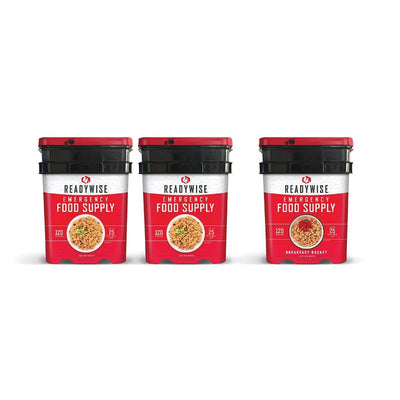 Full Entrées Grab & Go Buckets / 360 Servings / Emergency Disaster Storable Food Prep (by ReadyWise)