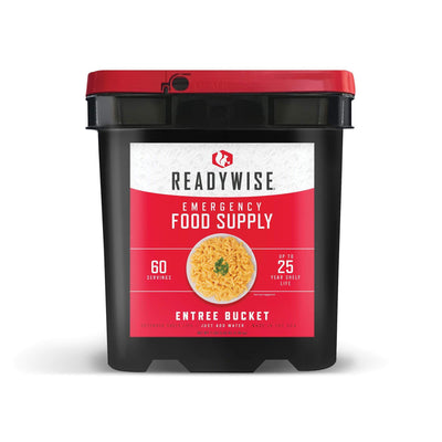 Full Entrées Grab & Go Buckets / 60 Servings / Emergency Disaster Storable Food Prep (by ReadyWise)