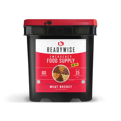 Meat Bucket (240 Servings) + Rice (80 Servings) Emergency Disaster Storable Food Prep (by ReadyWise)