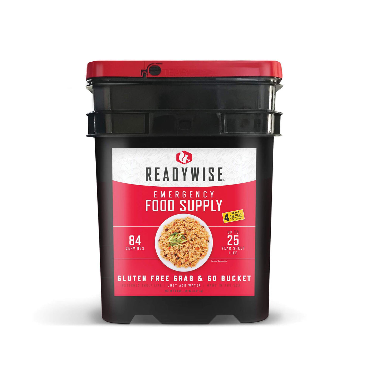 Gluten-Free Choice Grab & Go Bucket / 84 Servings / Emergency Disaster Storable Food Prep (by ReadyWise)