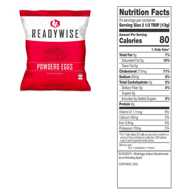 Eggs (Powdered) Grab & Go Bucket / Gluten-Free/ 144 Servings / Emergency Disaster Storable Food Prep (by ReadyWise)