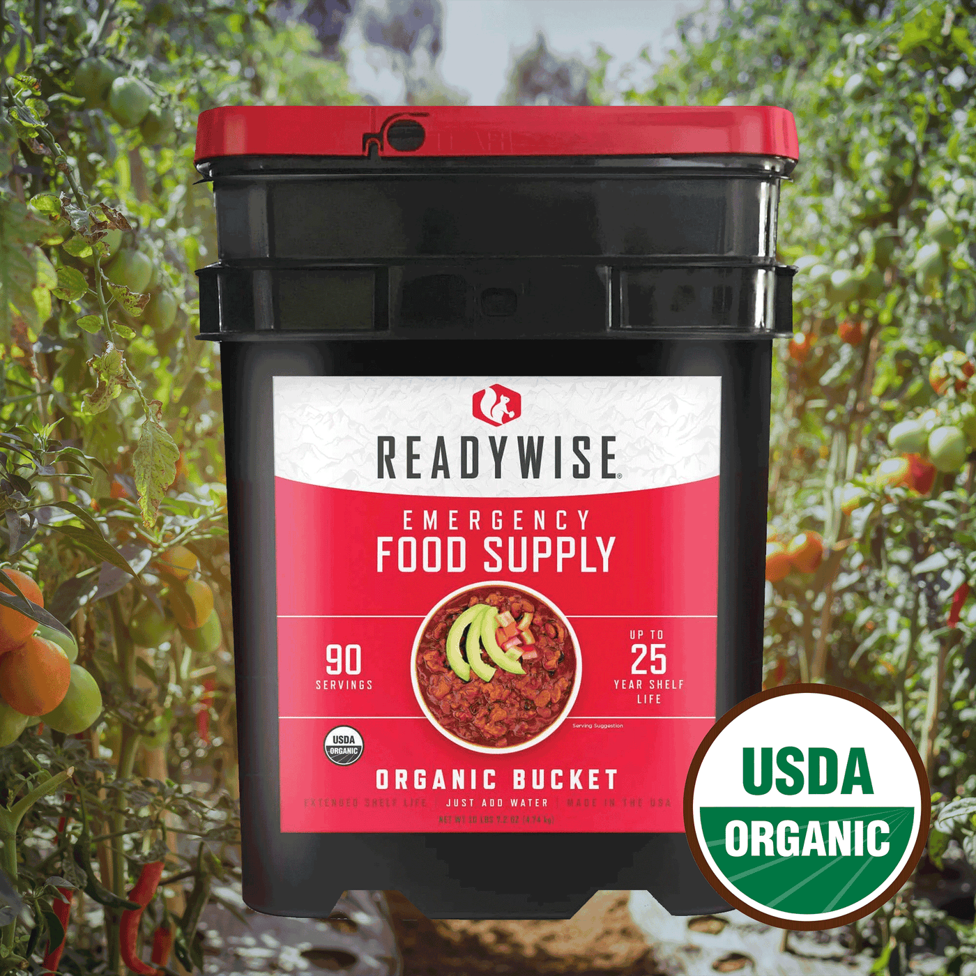 Organic Choice Grab & Go Bucket / 90 Servings / Emergency Disaster Storable Food Prep (by ReadyWise)