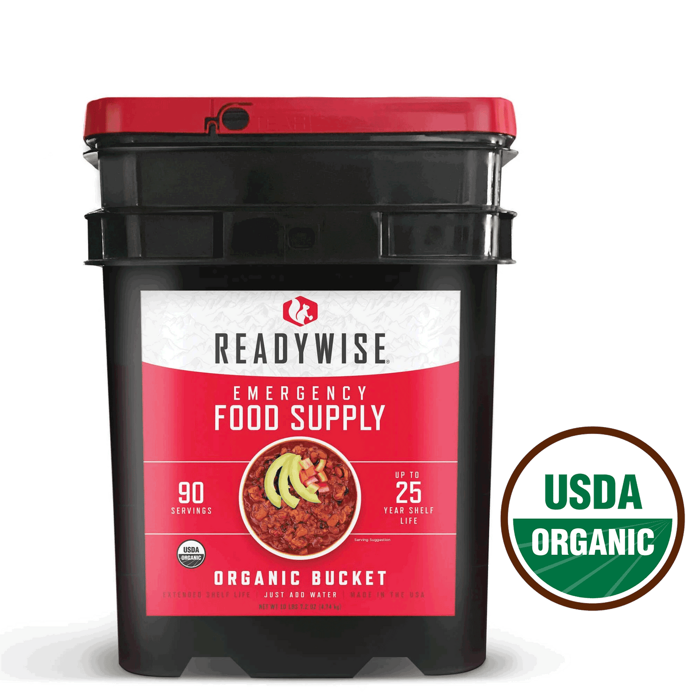 Organic Choice Grab & Go Bucket / 90 Servings / Emergency Disaster Storable Food Prep (by ReadyWise)