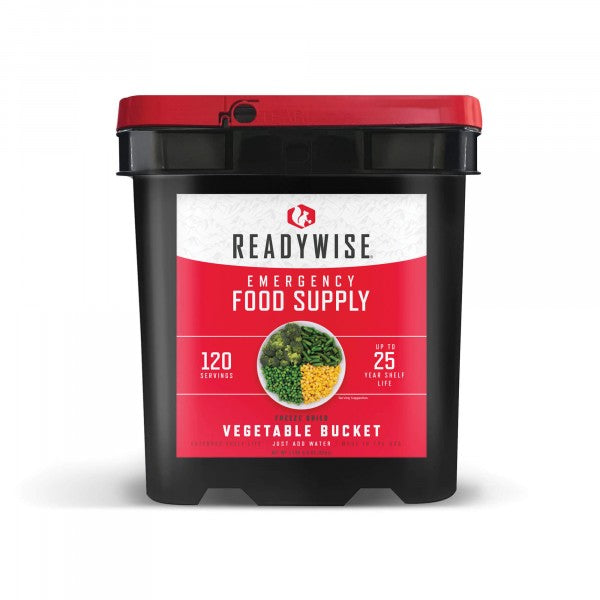 Vegetables Grab & Go Bucket / Gluten-Free / 120 Servings / Emergency Disaster Storable Food Prep (by ReadyWise)